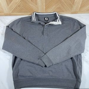 MENS SIZE MEDIUM GRAY FOOTJOY LS ZIP COLLAR SWEATER